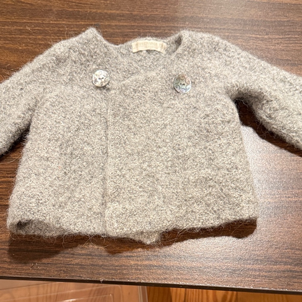 Gray Wool Baby Cardigan